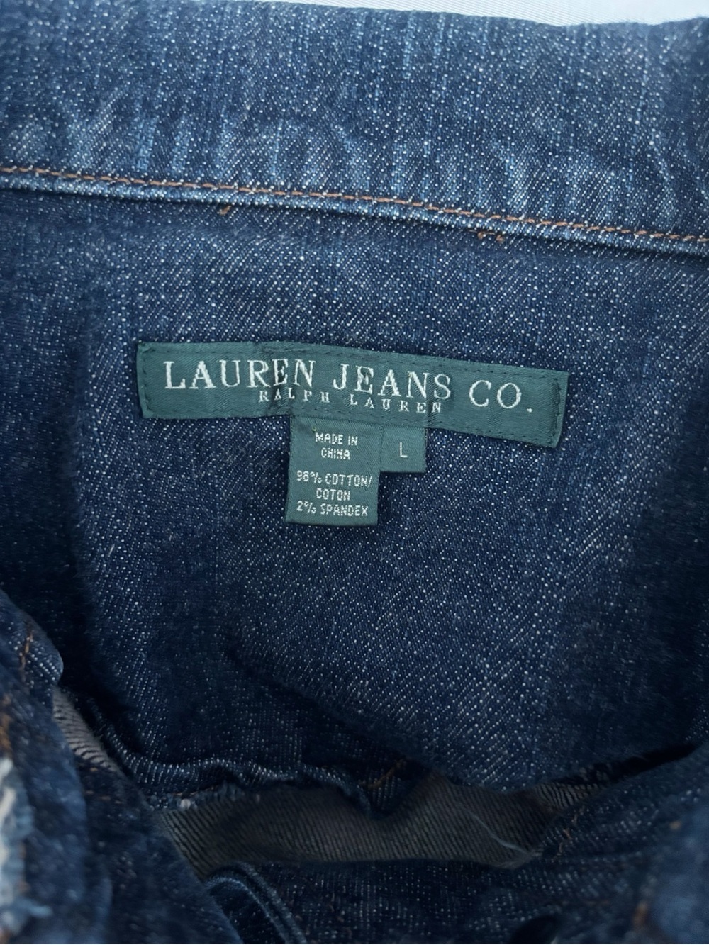 Lauren Jeans Co Vintage Embroidered Denim Button Up Jacket Large - Picture 6 of 7